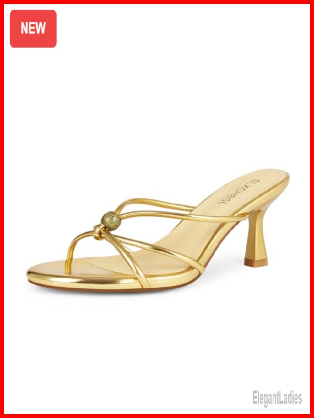 Beaded Slip On Kitten Heels Open Toe Low Heeled Sandals for Women